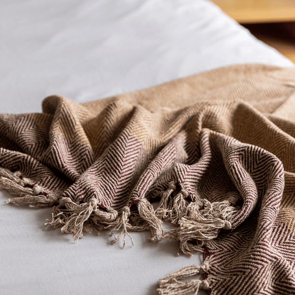 Burgundy cotton blanket hotsell