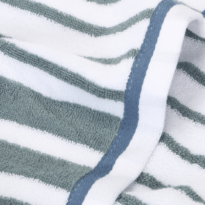 White Haven Cotton Beach Towel in Green Stripe