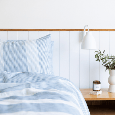 Loome Quilt Cover Set in Light Blue Tones