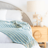 Somers Stripe Cotton Throw in Marine and Yellow