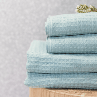 Cotton Waffle Terry Towel in Sage