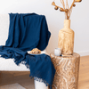 Stone Wash Cotton Throw in Navy
