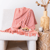 Somers Stripe Cotton Throw in Pink and Orange