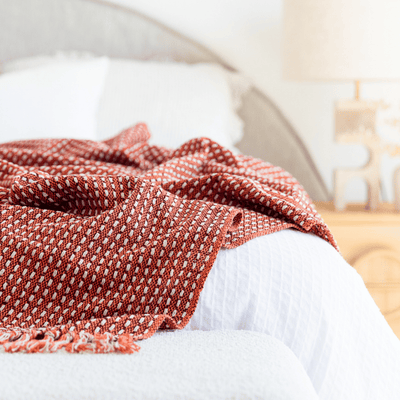 Empire Cotton Throw in Burnt Orange