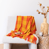 Cotton Waffle Check Throw in Sunset