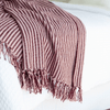 Sari Stripe Cotton Throw - Pink & Burgundy