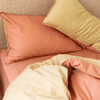 Vintage Cotton Reversible Quilt Cover Set - Apricot & Butter