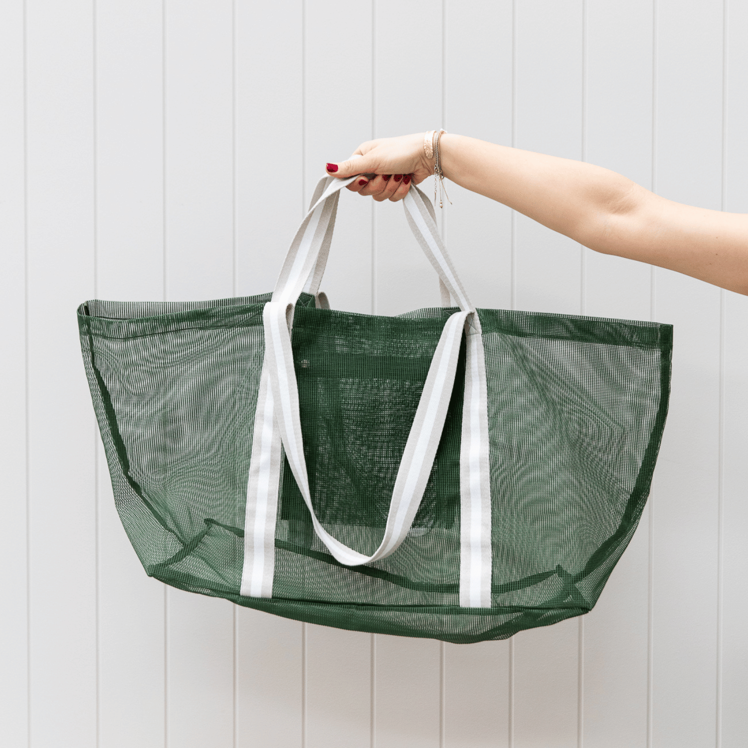 Oversized Beach Tote in Olive