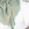 Empire Cotton Throw in Aqua Blue