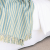 Somers Stripe Cotton Throw in Marine and Yellow