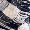 Cotton Waffle Check Throw in Navy