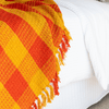 Cotton Waffle Check Throw in Sunset
