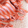 Somers Stripe Cotton Throw in Pink and Orange