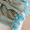 Empire Cotton Throw in Aqua Blue