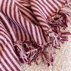 Sari Stripe Cotton Throw - Pink & Burgundy