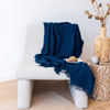 Stone Wash Cotton Throw in Navy