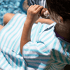 Kids Hooded Poncho Towel in Aqua Stripe