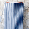 White Haven Cotton Terry Beach Towel in Navy Stripe