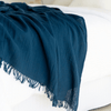 Stone Wash Cotton Throw in Navy
