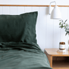 Organic Bamboo Stone Washed Quilt Cover Set in Forest Green