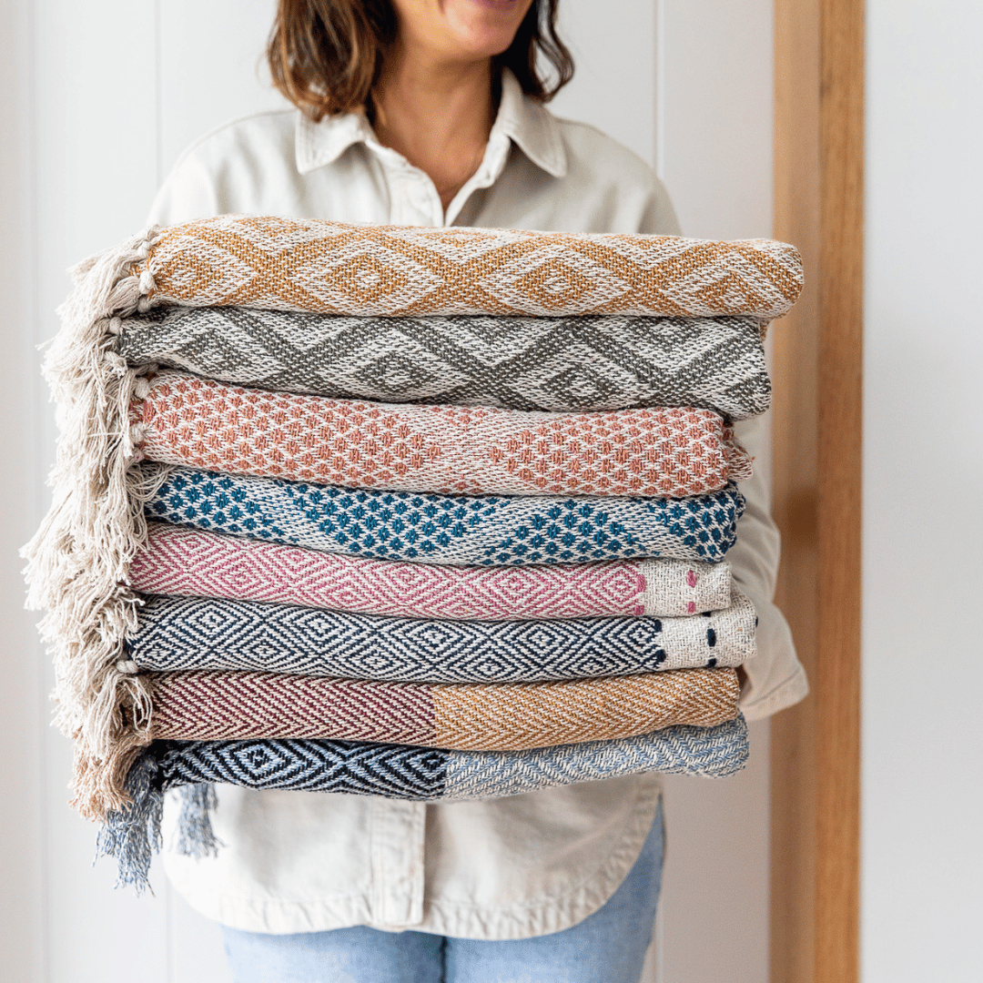 Tidal Cotton Throw Navy Pure Zone