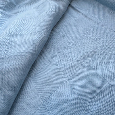 Bamboo Checked Blanket in Light Blue