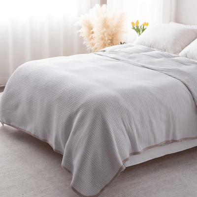 Bamboo Cotton Jersey Blanket - Grey