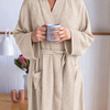 Bamboo Waffle Robe in Almond