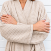 Bamboo Waffle Robe in Almond