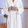 Bamboo Waffle Robe in White
