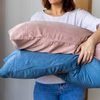 Bamboo Stone Washed Pillowcases in Sand and Denim