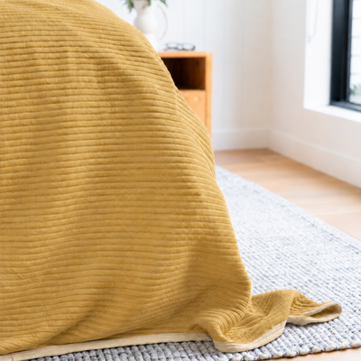 Bamboo Jersey Blanket in Mustard