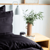 Organic Bamboo Tayla Stripe Quilt Cover Set in Black