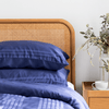 Organic Bamboo Tayla Stripe Quilt Cover Set in Indigo