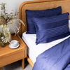 Organic Bamboo Tayla Stripe Quilt Cover Set in Indigo