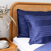 Organic Bamboo Tayla Stripe Quilt Cover Set in Indigo