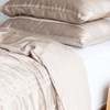 Organic Bamboo Tayla Stripe Quilt Cover Set in Stone
