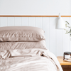 Organic Bamboo Tayla Stripe Quilt Cover Set in Stone