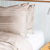 Organic Bamboo Tayla Stripe Quilt Cover Set in Stone