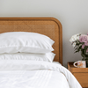 Organic Bamboo Tayla Stripe Quilt Cover Set in White