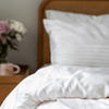 Organic Bamboo Tayla Stripe Quilt Cover Set in White