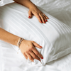 Organic Bamboo Tayla Stripe Quilt Cover Set in White