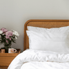 Organic Bamboo Tayla Stripe Quilt Cover Set in White