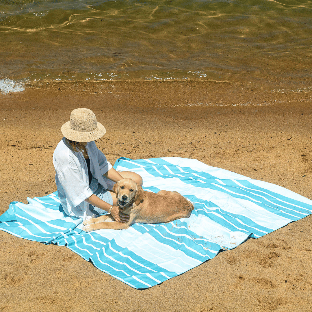 Sand Free Beach Towel for Two Bondi Stripes Pure Zone