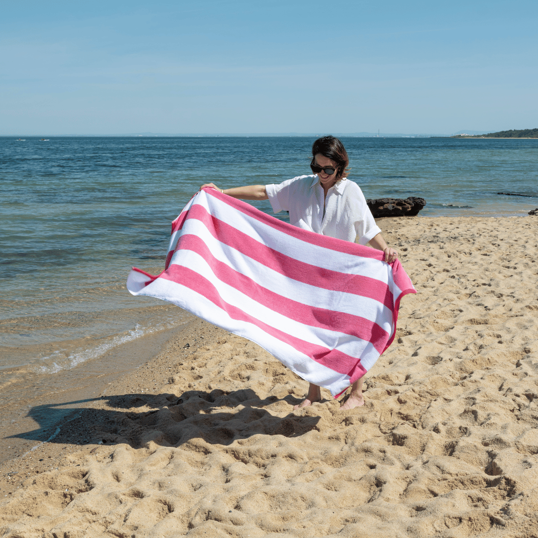 Large pink discount beach towel