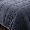 Checkered Plush Coverlet Set in Navy
