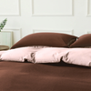 Vintage Cotton Quilt Cover Set in Chocolate and Soft Pink