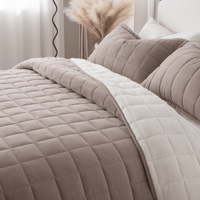 Corduroy Coverlet Set in Stone