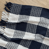 Cotton Waffle Check Throw in Navy