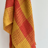 Cotton Waffle Check Throw in Sunset